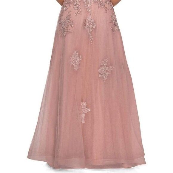 NWT La Femme 27922 Tulle Prom Dress Pink Size 4 - Picture 4 of 9